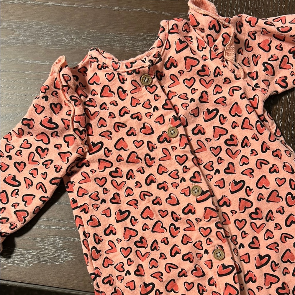 Heart Patterned Kids Romper